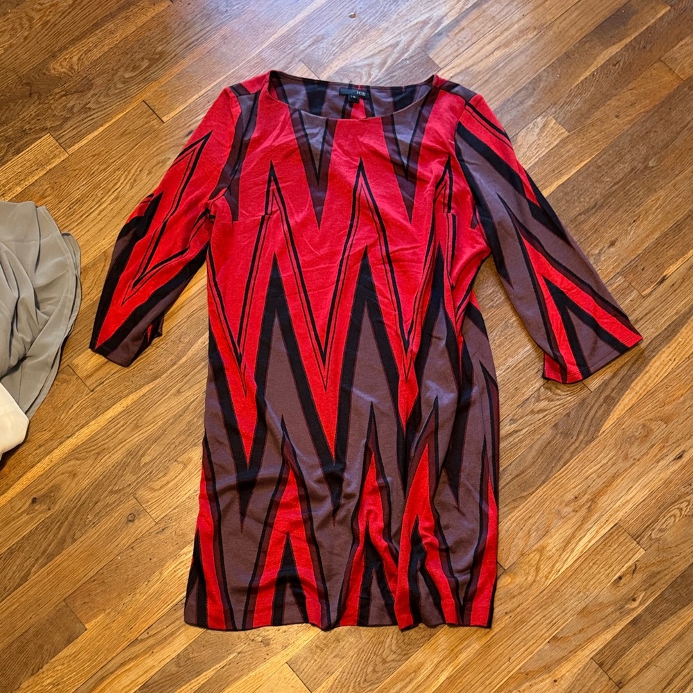 Red and Black Zigzag Dress